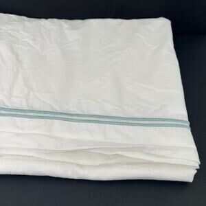 Restoration Hardware made in Italy red stripes embroidery full queen bedskirt